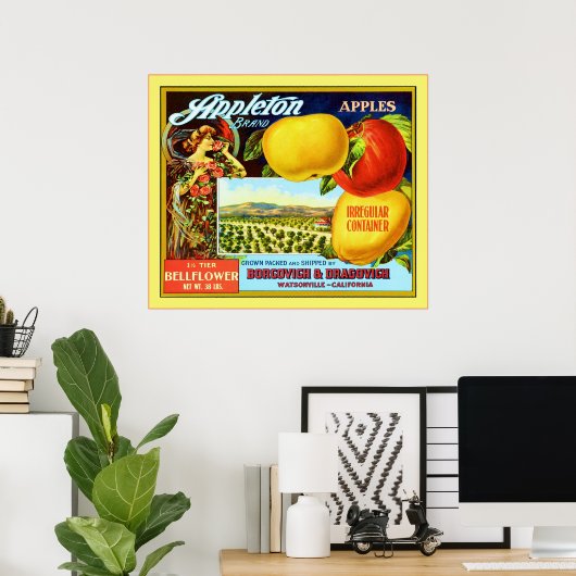 Poster Lable vintage Fruit (Bureau à domicile)