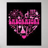 Poster Laboratory Heart Valentine Lab Technologist Scienc (Devant)