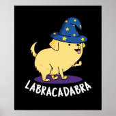 Poster Labra-cadabra Funny Labrador Chien Pun Dark BG (Devant)
