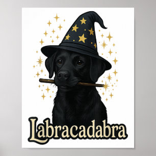 Poster Labracadabra Funny Black Lab Dog Wizard Halloween