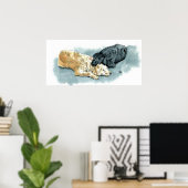 Poster Labradooda en toile d'amour Imprimer (Bureau à domicile)