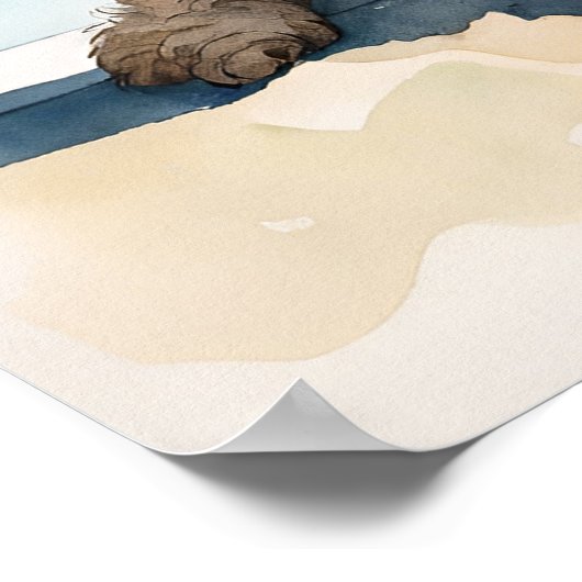 Poster Labradoodle - Art Chien Imprimer (Coin)