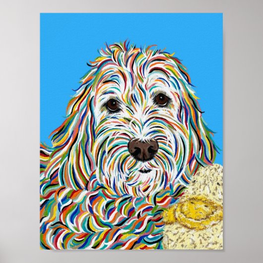 Poster Labradoodle et Ducky (Devant)