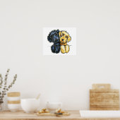 Poster Labradoodles Black Yellow Lined Up (Cuisine)