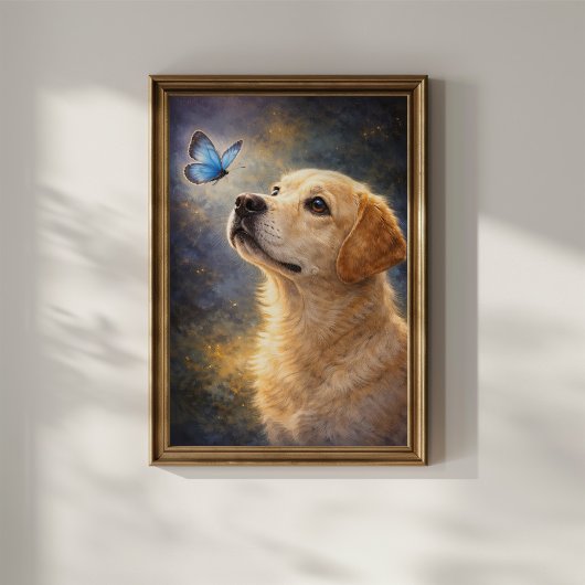 Poster Labrador et Papillon