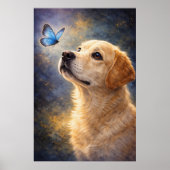 Poster Labrador et Papillon (Devant)