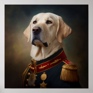 Poster Labrador Golden Retriever Fantastique portrait mil