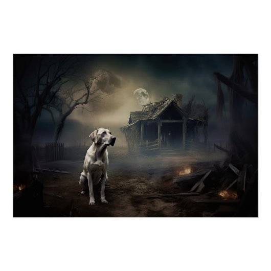 Poster Labrador Halloween Épouvantable (Devant)