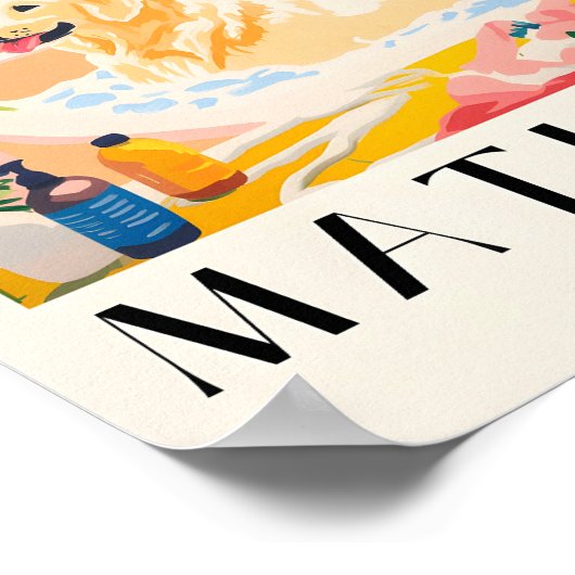 Poster Labrador In Bathbath, Matisse Style Chig Art Print (Coin)