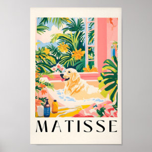 Poster Labrador In Bathbath, Matisse Style Chig Art Print