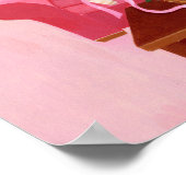 Poster Labrador jaune sur l'oeuvre de canapé rose (Coin)