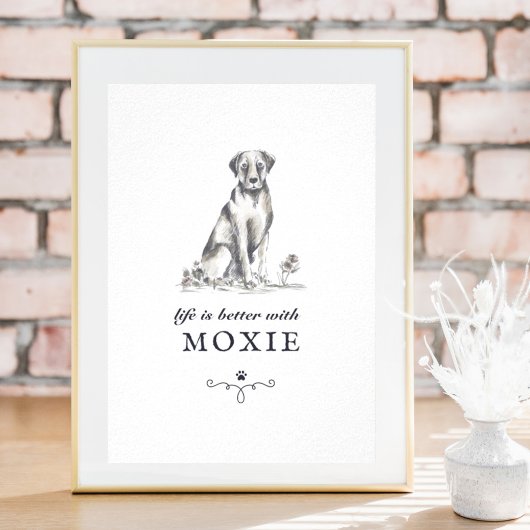 Poster Labrador Life est meilleur avec le nom de chien pe