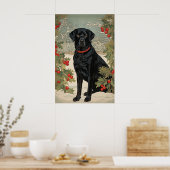 Poster Labrador noir en hiver (Cuisine)