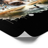 Poster Labrador Retriever Avec Des Canards Mallard Chasse (Coin)