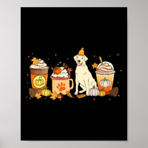 Poster Labrador Retriever Café Citrouille épice automne M