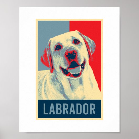 Poster Labrador Retriever Chien Portrait Pop Art (Devant)