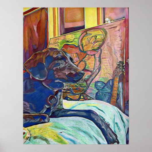 Poster Labrador Retriever Custom Art (Devant)