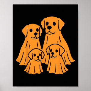 Poster Labrador Retriever Halloween Ghost Famille Drôle D