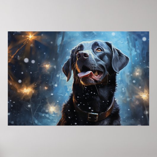 Poster Labrador Retriever noir (Devant)