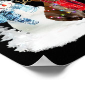 Poster Labrador Retriever Père Noël Chien Noël Snowman Xm (Coin)