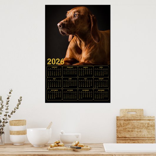 Poster Labrador Retriever Portrait with 2026 Calendar (Cuisine)