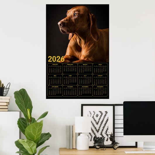 Poster Labrador Retriever Portrait with 2026 Calendar (Bureau à domicile)