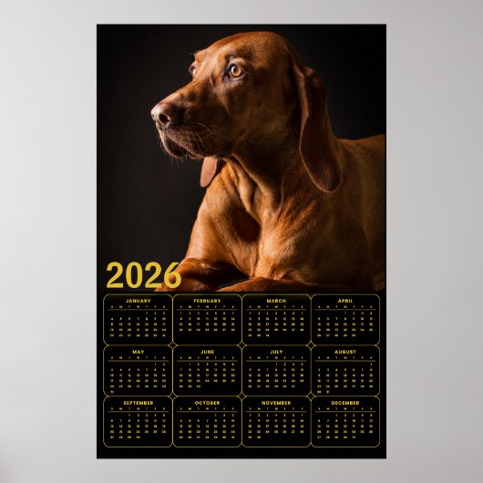 Poster Labrador Retriever Portrait with 2026 Calendar (Devant)