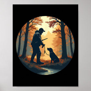 Poster Labrador Retriever Tee Turkey Duck Hunting Forest