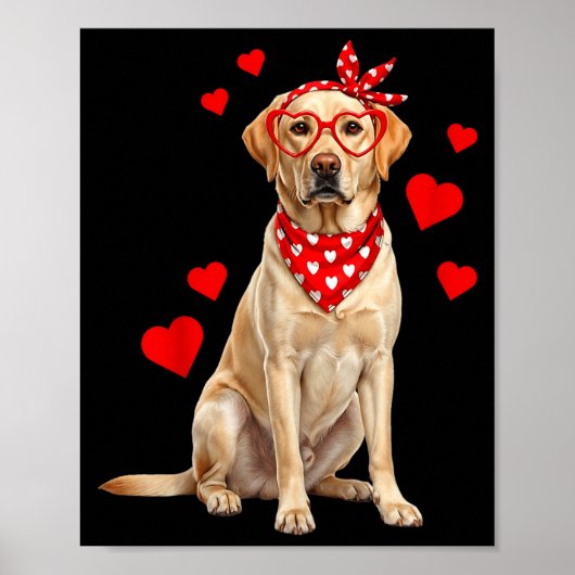 Poster Labrador Retriever Valentines Day Dog Lover Heart  (Devant)