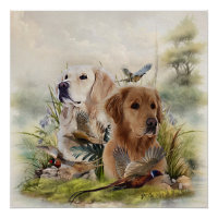 Labrador Retrivers avec faisan, Art
