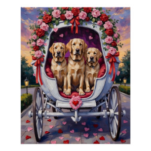 Poster Labrador Saint-Valentin