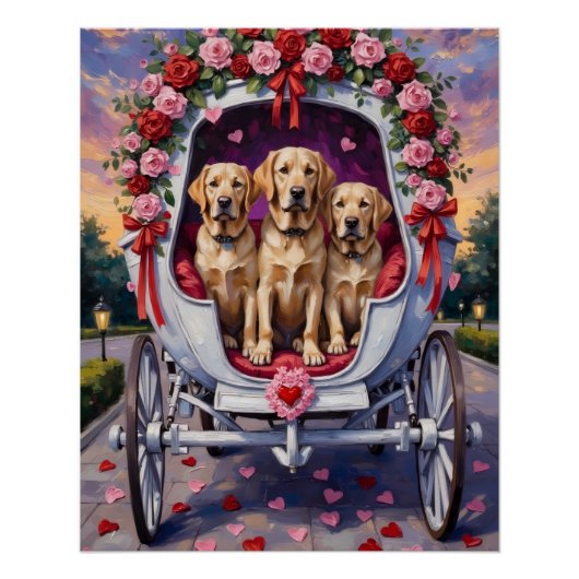 Poster Labrador Saint-Valentin (Devant)