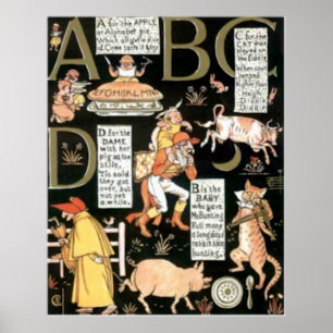 Poster L'Absurde ABC Enfants Vintages Imprimer