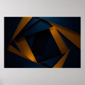 Poster Labyrinthe Bleu Doré (Devant)