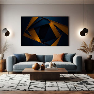 Poster Labyrinthe Bleu Doré