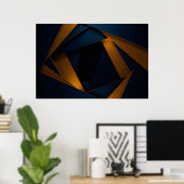 Poster Labyrinthe Bleu Doré (Bureau à domicile)