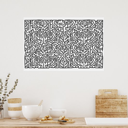 Poster labyrinthe de blocus (Cuisine)