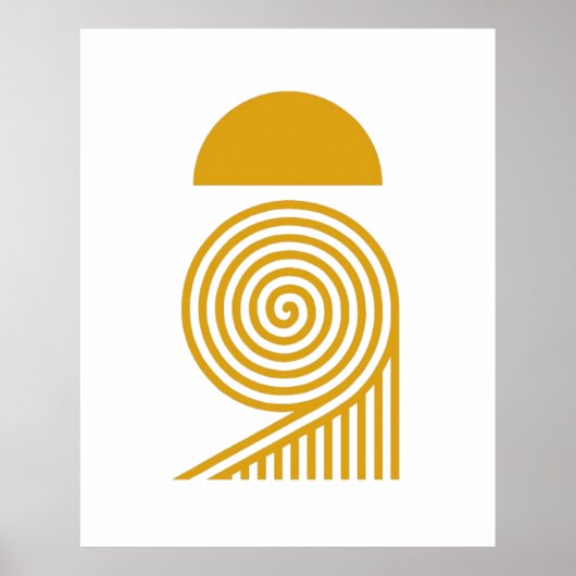 Poster Labyrinthe de Lumière – Soleil et Spirale Dorée (Devant)