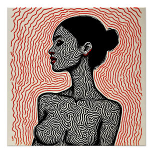 Poster Labyrinthe de son éveil – Un portrait minimaliste