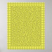 Poster Labyrinthe hexagonal jaune (Devant)