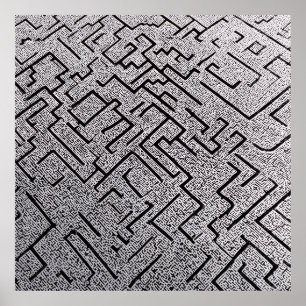 Poster Labyrinthe Intrigué Noir et Blanc