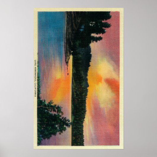 Poster Lac Arrowhead à SunsetLake Arrowhead, CA (Devant)