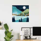 Poster Lac au lever de lune (Bureau à domicile)