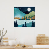 Poster Lac au lever de lune (Cuisine)