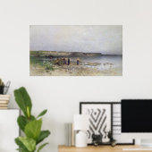 Poster Lac Balaton avec la rive d'Akarattya, 1885 (Bureau à domicile)