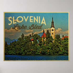 Poster Lac Bled Slovénie