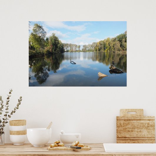 Poster Lac bordé d'arbres (Cuisine)