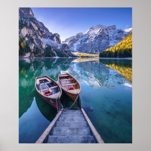 Poster Lac Braies | Alpes Dolomites, Italie (Devant)