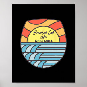 Poster Lac Branched Oak Nebraska Ne Coucher de soleil Vac