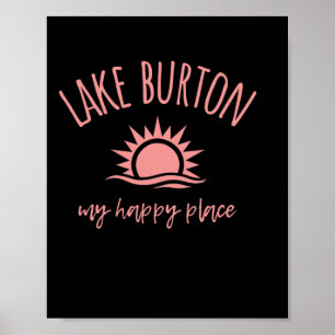 Poster Lac Burton Ga Mon Endroit Heureux Bateau Pêche Cam